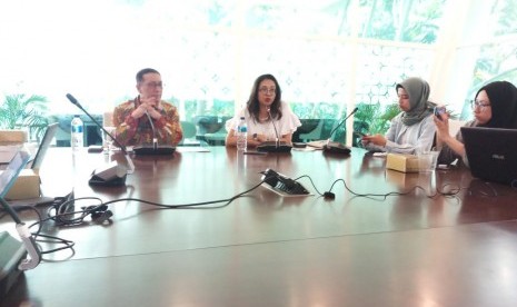 Direktur Jendral Kerja Sama Multilateral Kemenlu RI Febrian A Ruddyard menjelaskan capaian Indonesia selama menjadi presiden di DK PBB Mei. Jakarta, Selasa (11/6).