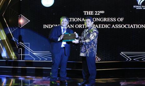 Direktur Utama BPJS Kesehatan, Ghufron Mukti dalam The 22nd National Congress of Indonesian Orthopaedic Association (IOA) yang diselenggarakan oleh Perhimpunan Dokter Spesialis Ortopedi dan Traumatologi Indonesia (PABOI), Kamis (10/11/2022).