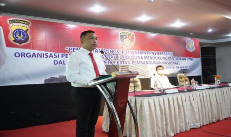 Direskrimsus Polda DIY Kombes Pol Roberto Pasaribu pada acara pembukaan pembinaan peningkatan kemampuan penyidik Polri selaku pengemban fungsi Korwas PPNS, Kamis (16/6/2022).