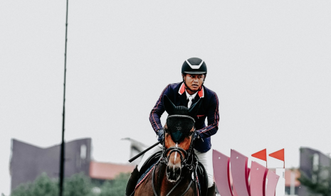 Dirga Wira Ramadan Sahputra, saat berlaga di  kejuaraan berkuda Equestrian Champions League 2020.