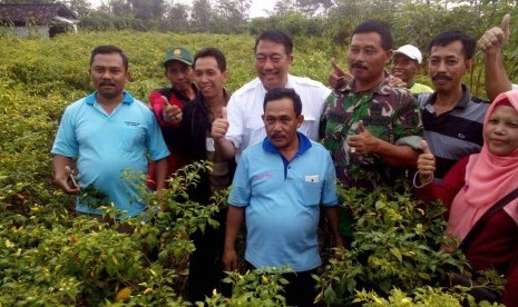 Dirjen Hortikultura Kementan Spudnik Sujono berada di tengah-tengah petani cabai Kabupaten Blitar, Jawa Timur.