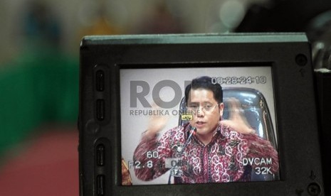   Dirjen Pendidikan Islam Departeman Agama Prof Phil Kamaruddin Amin memberikan keterangannya pada acara konpers dalam rangka deklarasi hari santri, di Jakarta, Senin (19/10).