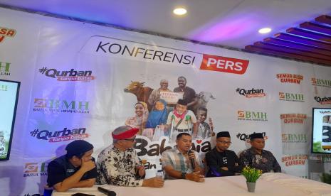 Diskusi dan launching program Bahagia dengan Berqurban yang diselenggarakan oleh BMH di Jakarta, Kamis (30/5/2024).