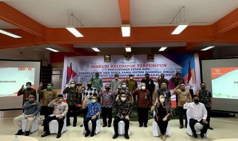 Diskusi Kelompok Terpumpun Penyusunan Cetak Biru Perencanaan dan Kerjasama Sistem Nasional PIP di Bandung, Kamis (15/10). Badan Pembinaan Ideologi  Pancasila (BPIP) ajak instansi Pemerintah dalam penyusunan cetak biru perencanaan dan kerjasama sistem nasional Pembinaan Ideologi Pancasila (PIP).