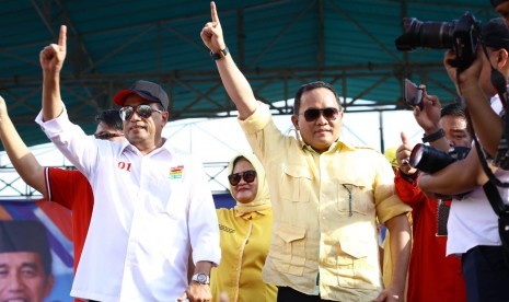 Dodi Reza Alex Noerdin pada kampanye akbar terbuka capres-cawapres 01 di pelataran lapangan Gelanggang Remaja Sekayu, Rabu (10/4/2019).