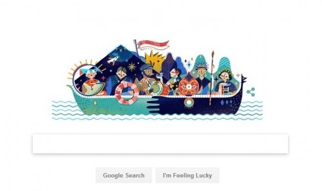 Doodle perayaan Hari Kemerdekaan ke-72 dari Google.