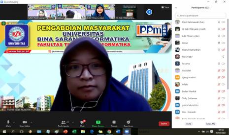 Dosen program studi (prodi) Sistem Informasi Akuntansi (SIA) Universitas BSI (Bina Sarana Informatika) sukses mengadakan kegiatan pengabdian masyarakat. Manfaatkan Learning Management System (LMS) melalui aplikasi zoom, kegiatan ini mengusung tema ‘Pelatihan Pemanfaaatan Microsoft Excel untuk Penyusunan Laporan Keuangan dan Pembelajaran Santri’. Pelaksanaan dilakukan di Yayasan Nurul Aitam (Yanuta) Cinere, Depok pada hari Sabtu (27/3). 