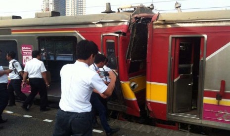 Dua KRL tabrakan di Stasiun Djuanda, Jakarta, Rabu (23/9)