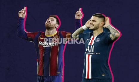 Dua penyerang asal Argentina, Lionel Messi (kiri) dari Barcelona dan Mauro Icardi dari PSG akan beradu ketajaman dalam leg pertama babak 16 besar Liga Champions di Camp Nou, Rabu (17/2) dini hari WIB..