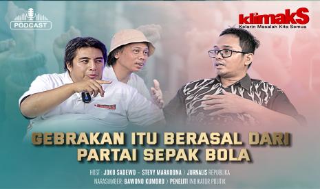 Dua podcaster Republika Joko Sadewo dan Stevy Maradona berbincang dengan Peneliti Indikator Politik Bawono Kumoro.