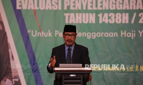 Dubes RI untuk Saudi Agus Maftuh Abegebriel beri sambutan pada Rakernas Evaluasi Pelaksanaan Ibadah Haji 2017