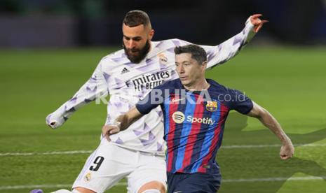 Duel el Clasico Real Madrid vs Barcelona, adu tajam Karim Benzema dan Robert Lewandowski.