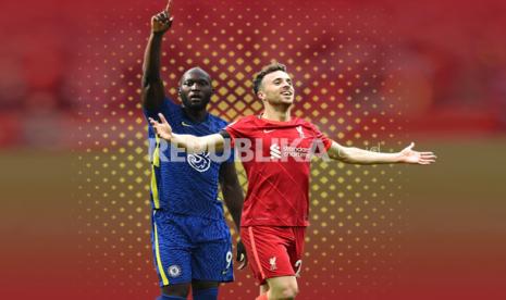 Duel Liverpool vs Chelsea, adu ketajaman Diogo Jota (kanan) dan Romelu Lukaku.