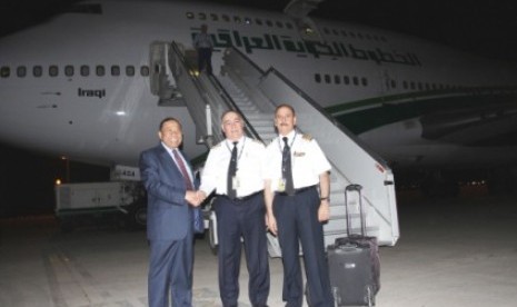 Duta Besar Republik Indonesia untuk Irak, Safzen Noerdin melepas keberangkatan pesawat Iraqi Airways, maskapai pelat merah Irak di Bandara Internasional Baghdad, Selasa (17/3)