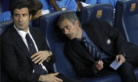 Duta Inter Milan, Luis Figo bersama Jose Mourinho.