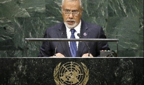 East Timor independence hero Prime Minister Xanana Gusmao resigned as prime minister Friday, Feb. 6, 2015, stepping down ahead of an expected restructuring of the government next week.