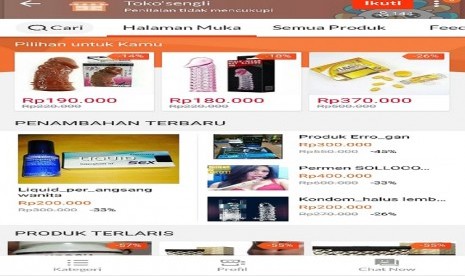 Ecommerce menjual alat bantu seks dan perangsang wanita