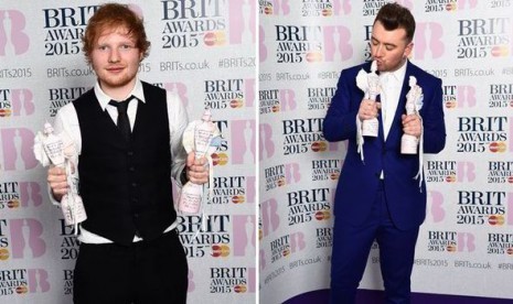 Ed Sheeran dan Sam Smith memenangkan piala Brit Award 2015