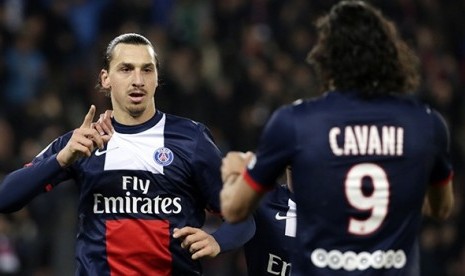 Edison Cavani dan Zlatan Ibrahimovic.