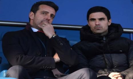 Edu (kiri) bersama Mikel Arteta.