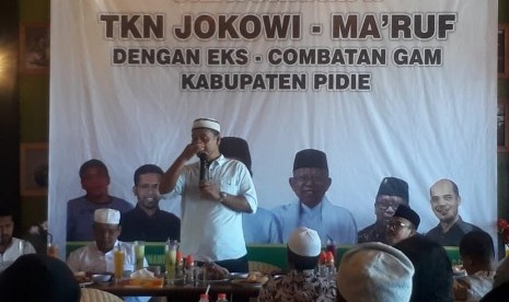 Eks kombatan GAM di Kabupaten Pidie, Aceh, saat mendeklarasikan dukungannya untuk Jokowi-Ma'ruf.