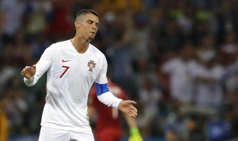 Ekspresi kekecewaan Cristiano Ronaldo.