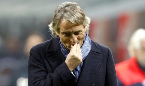 Pelatih timnas Italia Roberto Mancini.