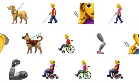 Emoji baru 2019 yang bertema disabilitas.