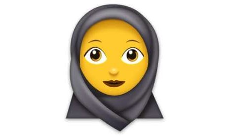 Emoji perempuan berhijab.