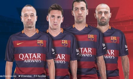 Empat kapten Barcelona musim 2015/16.