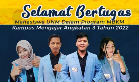 Empat mahasiswa UNM lolos program kampus mengajar angkatan III tahun 2022.