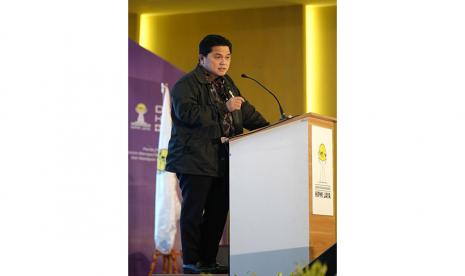 Erick Thohir menghadiri Diklatda Badan Pengurus Daerah (BPD) HIPMI Jaya di Jakarta, Kamis (27/10).