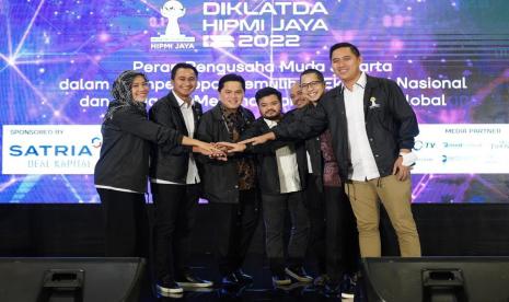 Diklatda Badan Pengurus Daerah (BPD) HIPMI Jaya di Jakarta, Kamis (27/10/2022). Menteri BUMN Erick Thohir mengikuti pelatihan Hipmi Jaya yang digelar bagi anggota