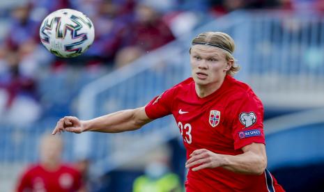 Striker timnas Norwegia, Erling Haaland. 