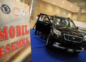 Esemka is at a display in International Auto Part, Accecories and Equip Exhibition (INAPA) 2012 in Jakarta. 