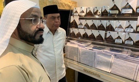 etua Harian Dewan Pengurus Masjid (DMI) Syafruddin menemui Nasir Al Zahrani selaku General Supervisor pendirian Museum Assalamu Alaika Ya Rasulullah di Makkah, Rabu (13/2)