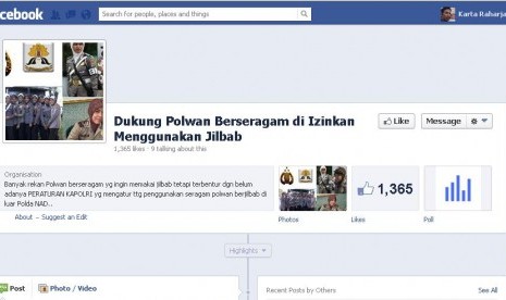 Facebook 'Dukung Polwan Berseragam di Izinkan Berjilbab'