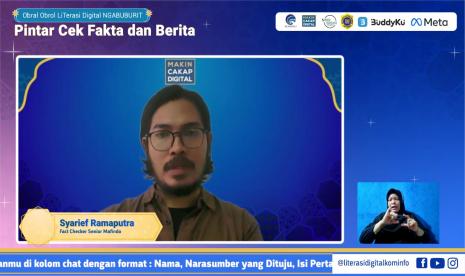 Fact Checker Senior Mafindo, Syarief Ramaputra.