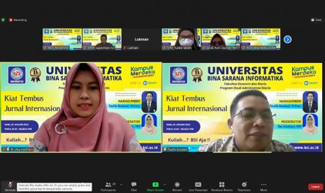 Fakultas Ekonomi dan Bisnis Universitas BSI (Bina Sarana Informatika), sukses melaksanakan kegiatan webinar dengan tema “Kiat Tembus Jurnal Internasional”. Kegiatan ini diperuntukkan bagi dosen Pangkalan Data Pendidikan Tinggi (PDPT) prodi Administrasi Bisnis. 