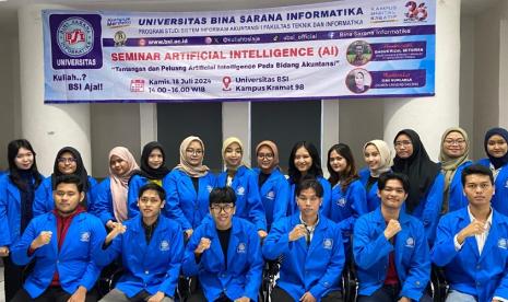 Fakultas Teknik dan Informatika Universitas BSI (Bina Sarana Informatika) mengumumkan peluncuran program diskusi berupa seminar yang bertajuk Transformasi AI dalam Akuntansi: Tantangan dan Peluang bagi Sistem Informasi Akuntansi di Era Digital.