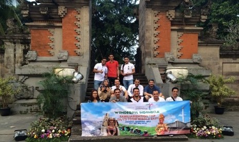 Famtrip Kemenpar dengan Wisman Timur Tengah di TMII, Jakarta Timur Ahad (22/5).