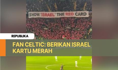 Fan kesebelasan Glasgow Celtic beribdukungan terhadap Palestina