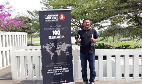 Farisyi, juara turnamen  Indonesia dalam ajang Turkish Airlines Golf World Cup di Royale Jakarta Golf Club, Jumat (24/8).