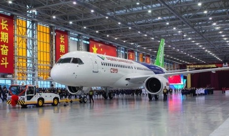 Fasilitas produksi pesawat terbang milik perusahaan dirgantara Cina,  Commercial Aircraft Corporation of China Ltd. (Comac).