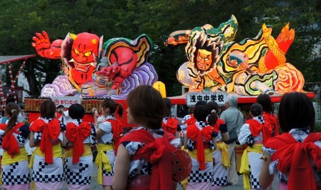 Festival Nebuta di musim panas Aomori, Jepang.