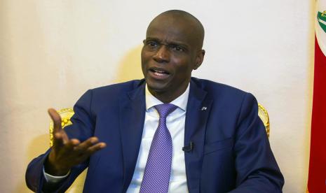 (FILE) - Presiden Haiti Jovenel Moise menjawab pertanyaan saat wawancara di Port au Prince, Haiti, 05 Desember 2019 (diterbitkan ulang 07 Juli 2021). 