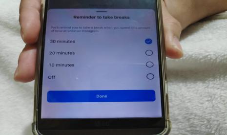 Fitur Pengingat untuk Istirahat di Instagram.