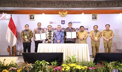 Focus Group Discussion dengan tema Pemenuhan Modal Inti Minimum Bank Pembangunan Daerah dan Konsolidasi Perbankan Daerah di Hotel Borobudur, Jakarta, Senin (4/3/2024).