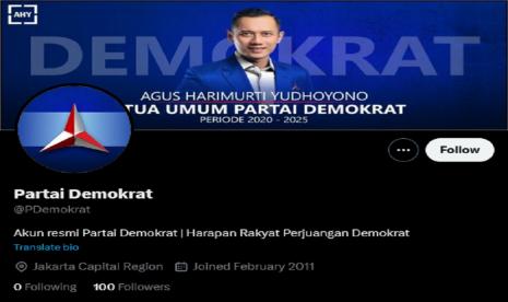 Followers atau jumlah pengikut pada akun Twitter Partai Demokrat tiba-tiba menyusut seharian ini. Penyebab pasti hilangnya jutaan followers belum diketahui.