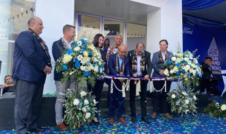 Ford Motor Company menggelar acara Grand Opening dealer pertama mereka di Yogyakarta di Ford Dealer Yogyakarta, Kalasan, Kabupaten Sleman, DIY, Rabu (14/8/2024).